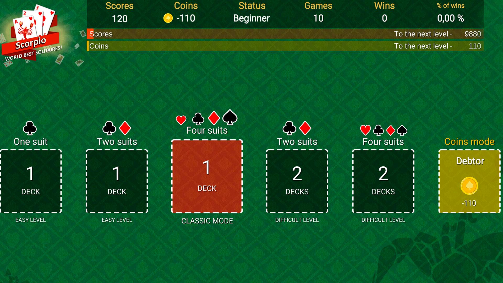 Scorpio - world best solitaires! screenshot