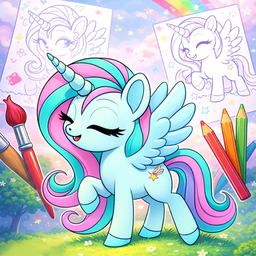 Нарисуй-ка Пони: АСМР раскраска