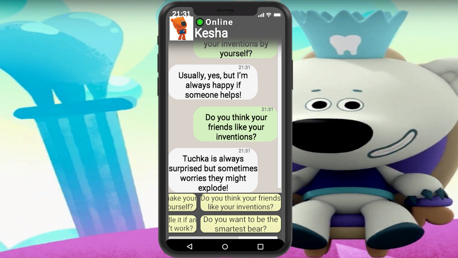 Check Tuchka's phone! From Be-Be-Bears. screenshot