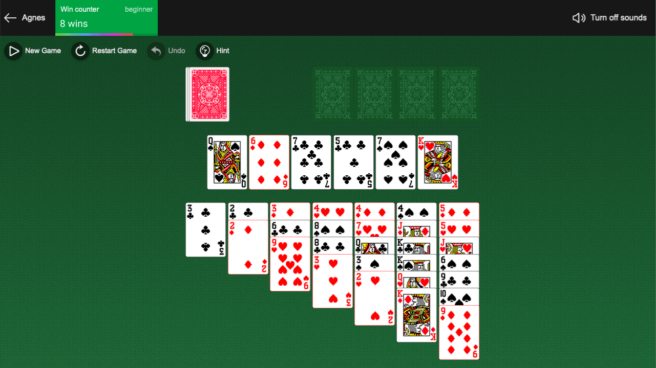 Agnes Solitaire screenshot