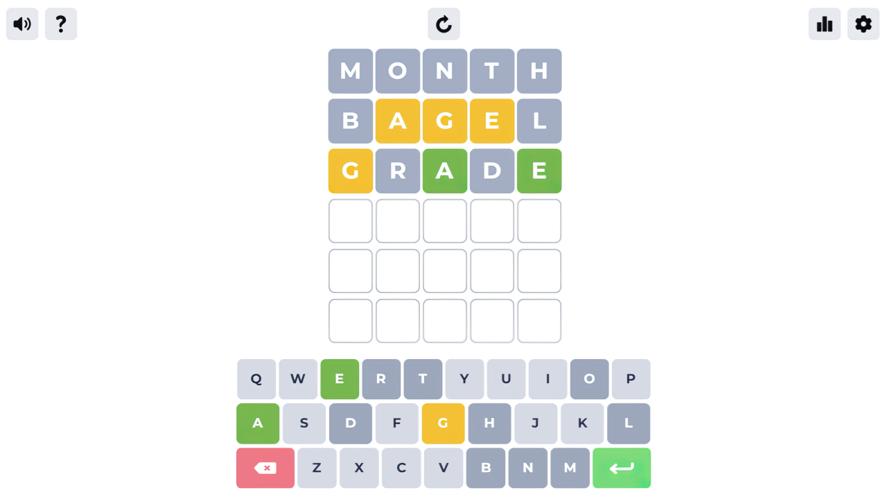 Guess the word 5 letters - Wordle screenshot