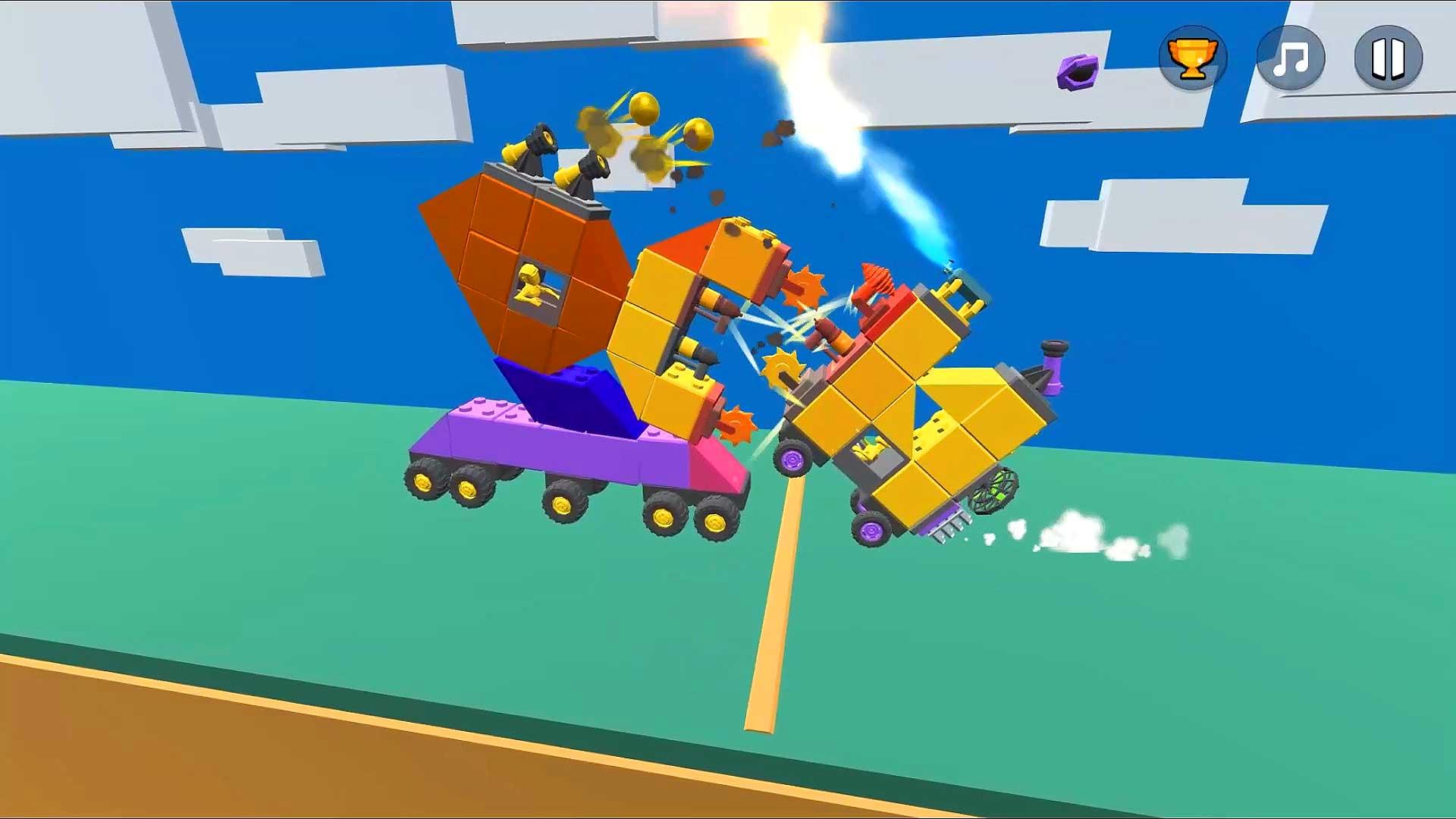 Crafting fighting car out of blocks screenshot