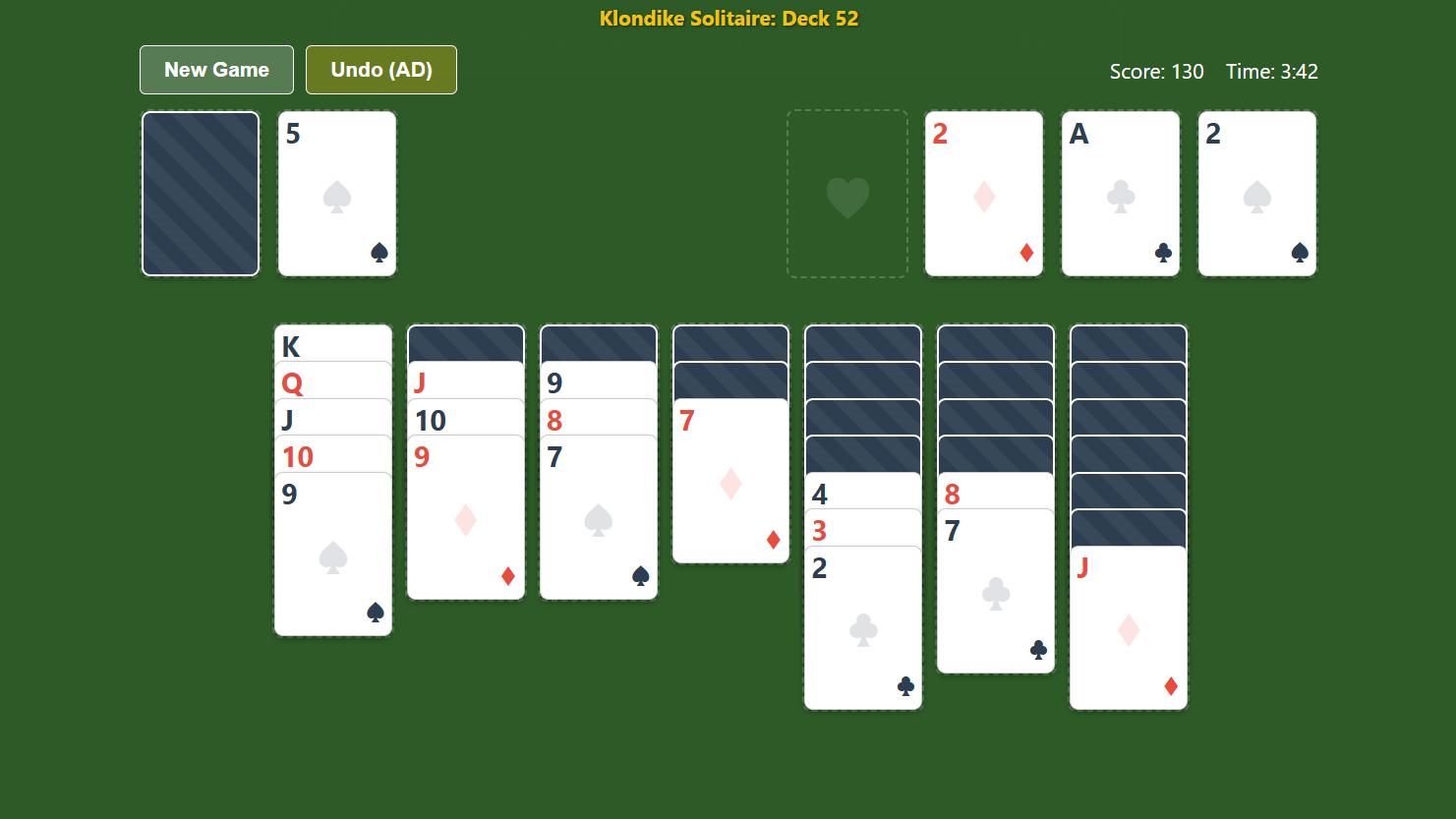 Klondike Solitaire: Deck 52 — screenshot 2