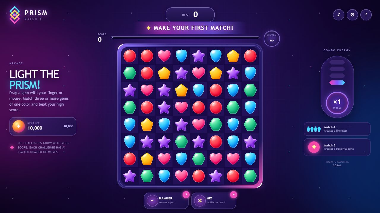 Prism Match 3 — screenshot 1