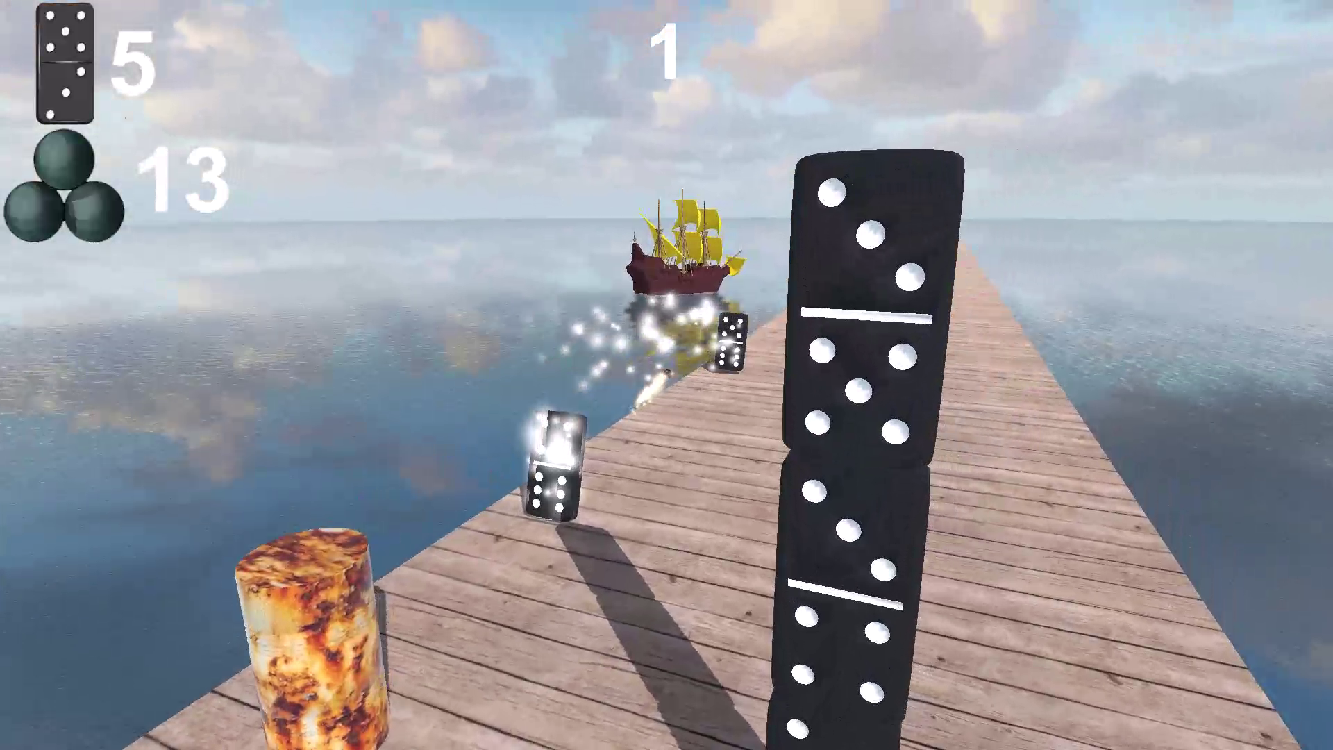 A gun. Domino destruction. screenshot