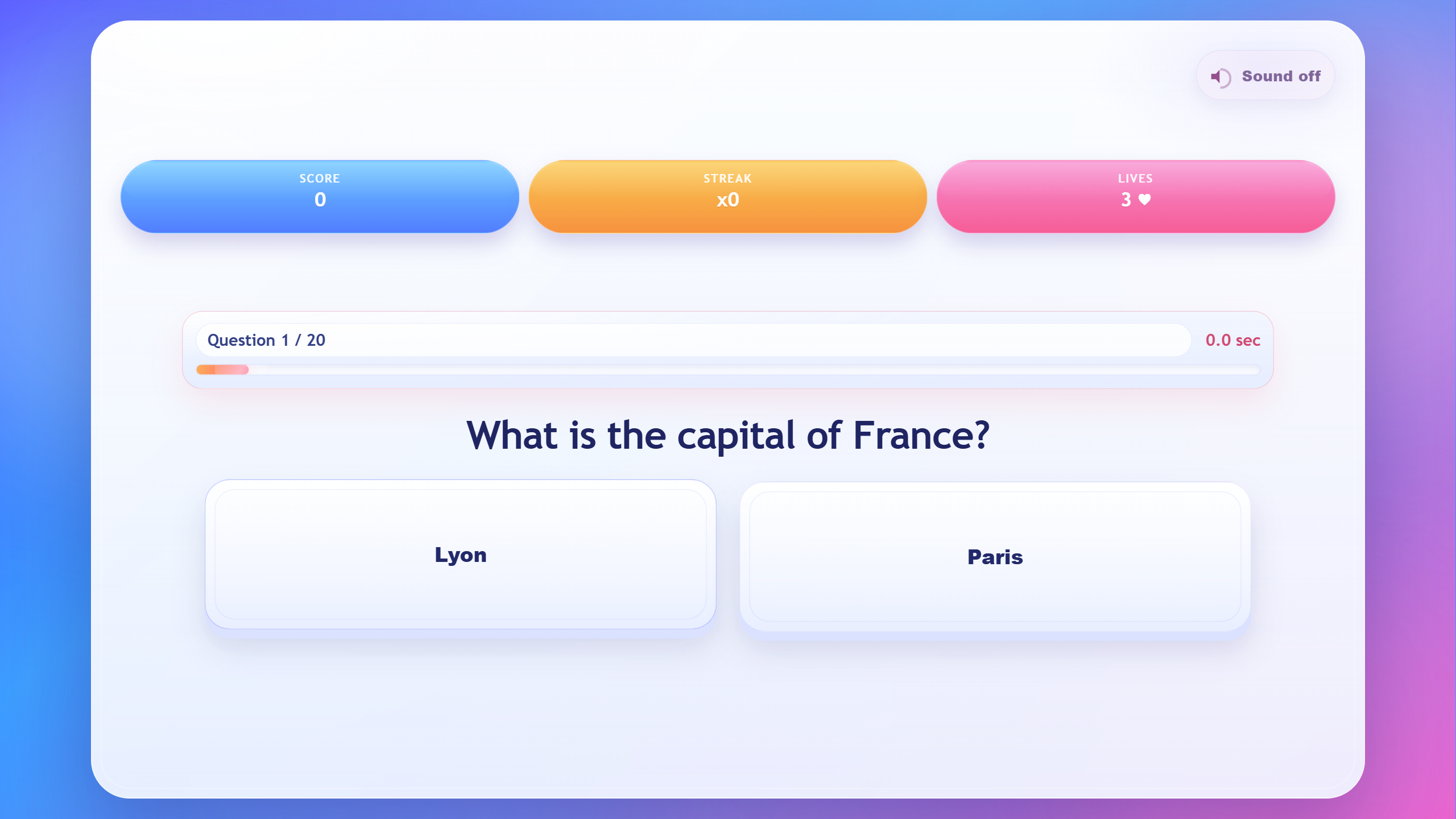 Quick quiz — screenshot 2
