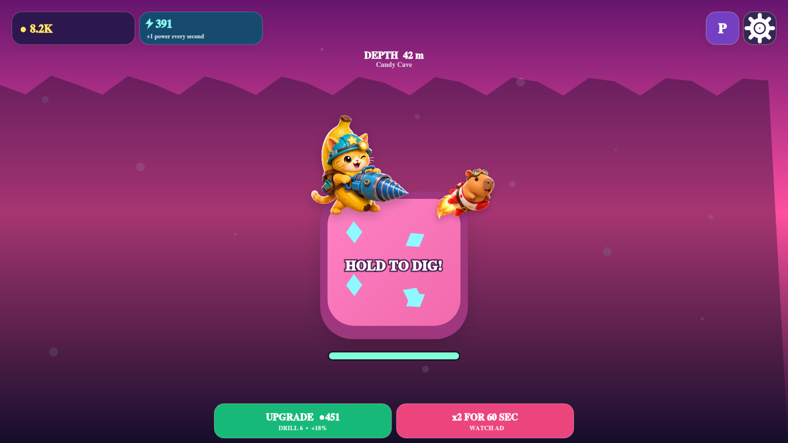 Meme Digger! +1 Power Every Second — screenshot 2
