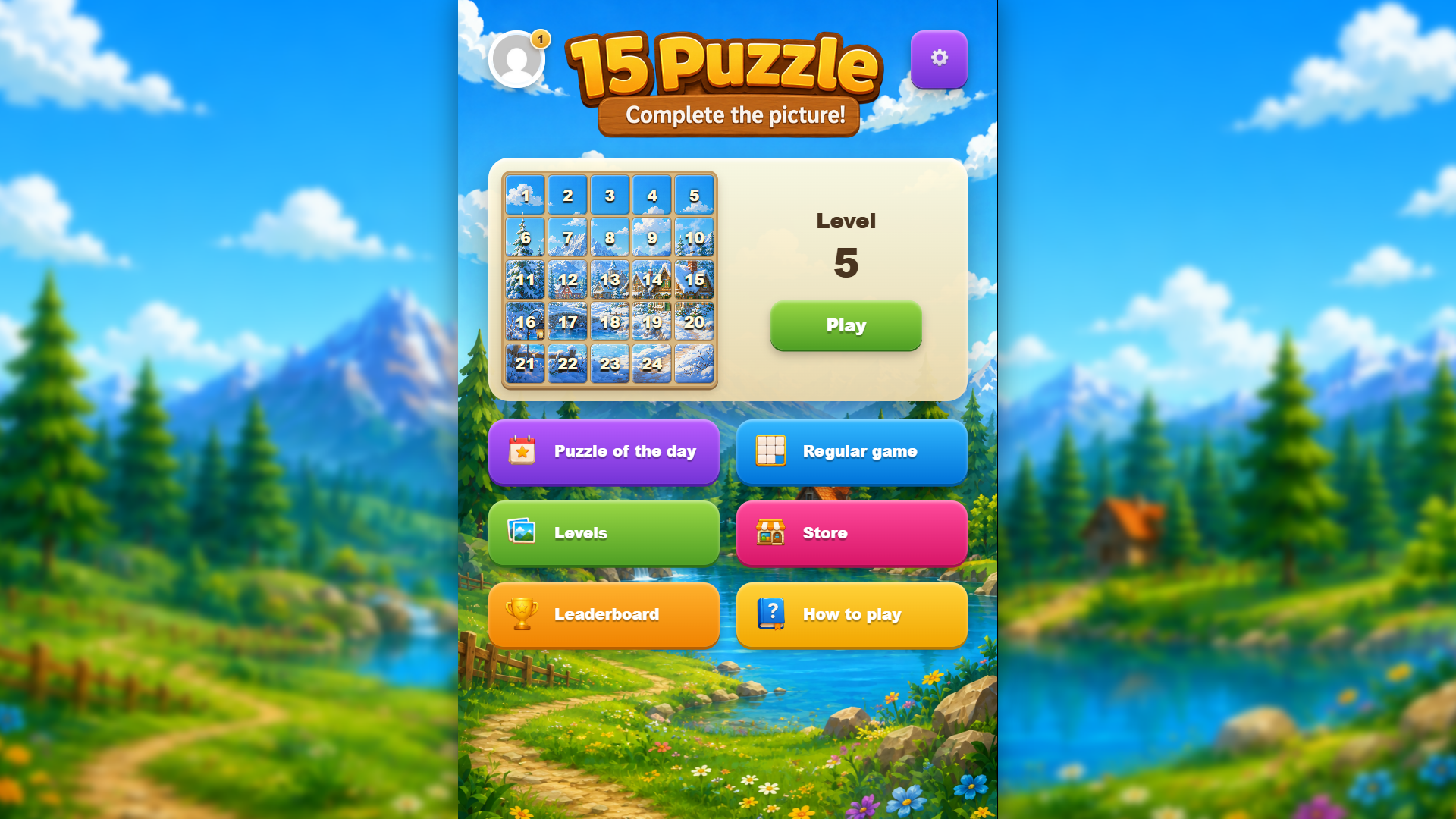 15 Puzzle: Complete the Picture! — screenshot 1