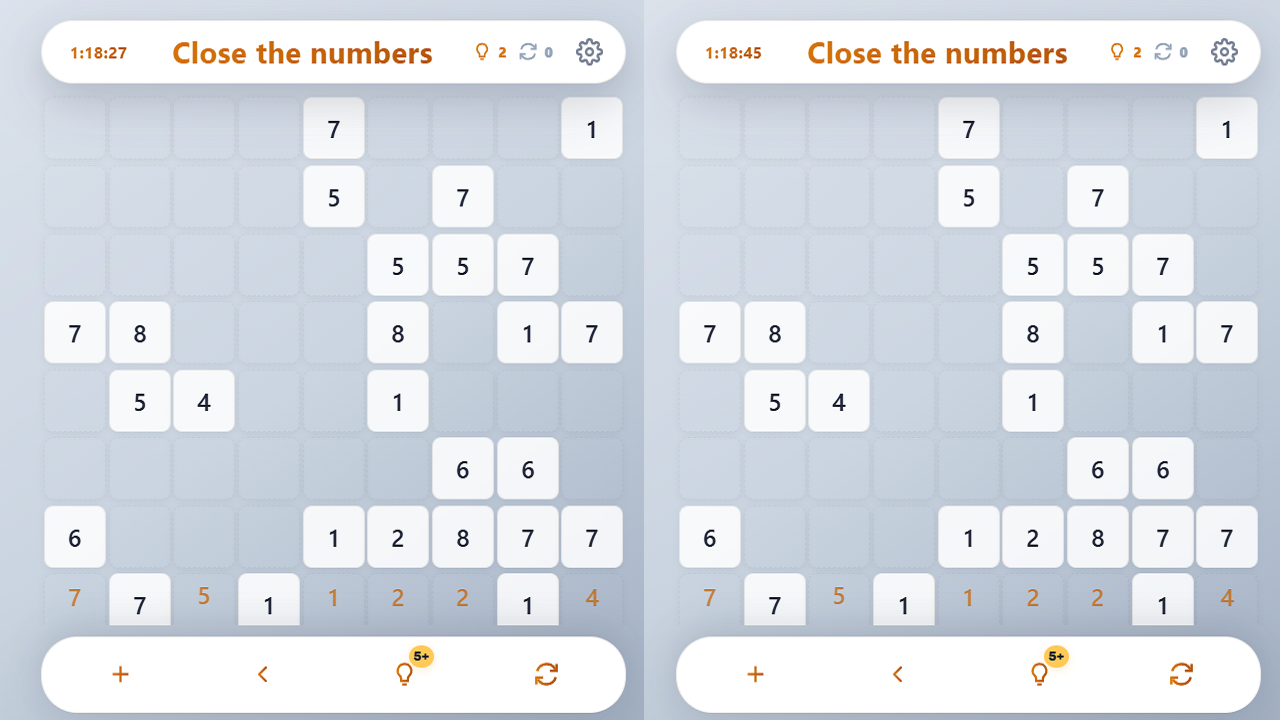 Close the numbers — screenshot 2