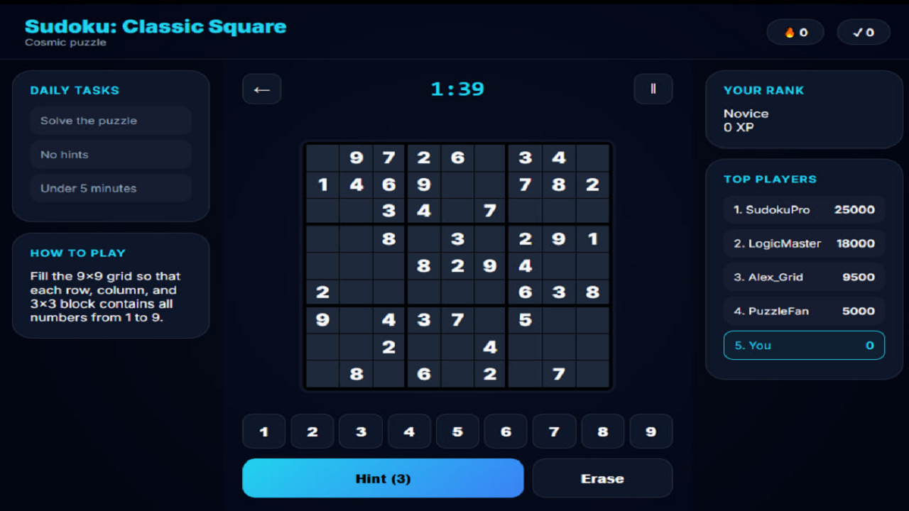 Sudoku: Classic Square — screenshot 1
