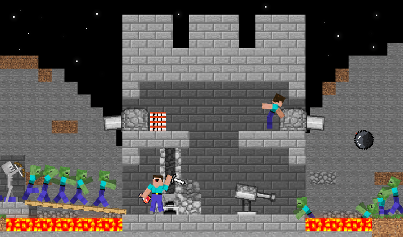 Noobs are building a base against zombies game cover