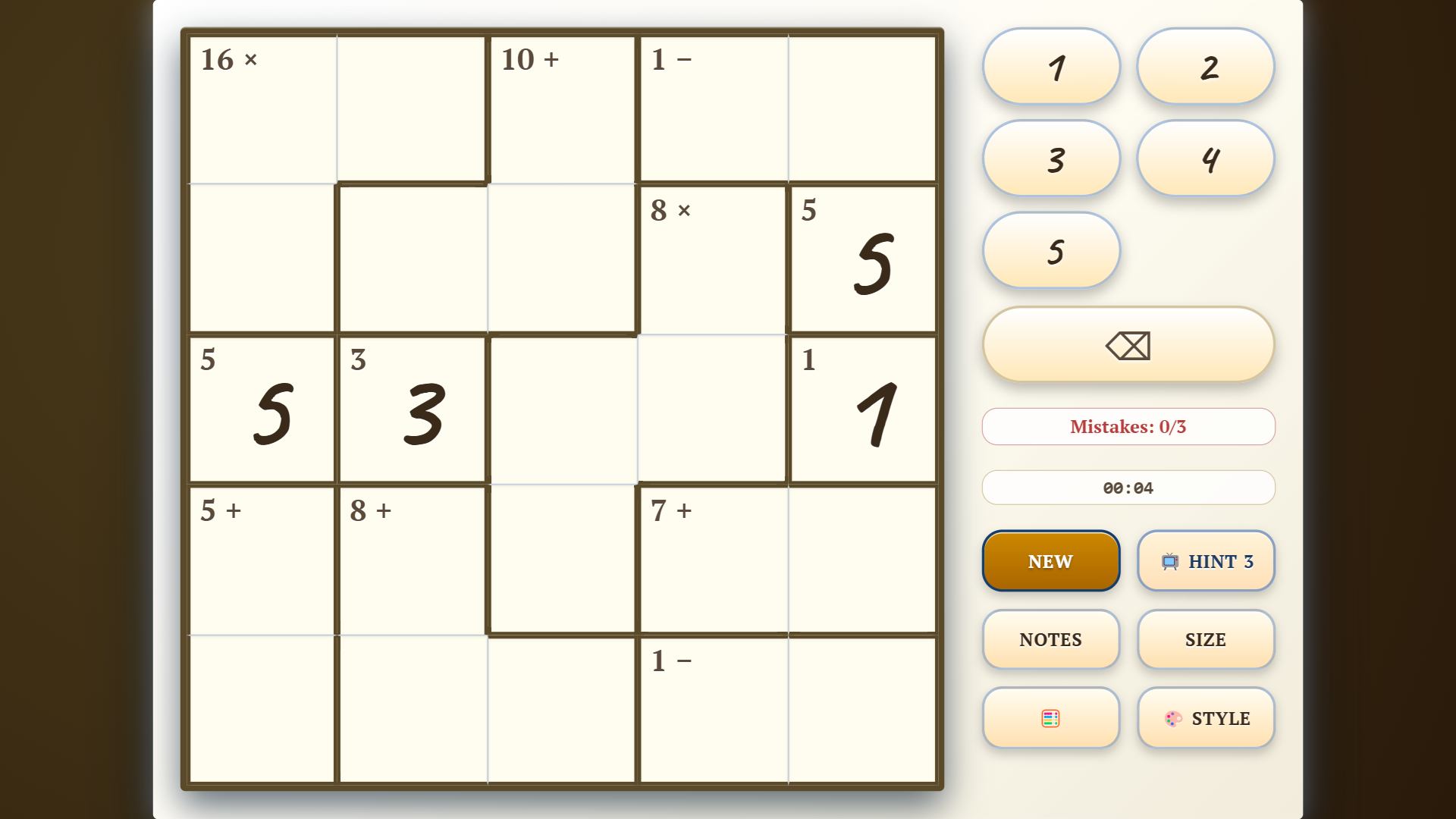 Calcudoku. Mathematical Sudoku — screenshot 3