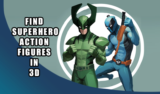 Find Superhero Action Figures in 3D