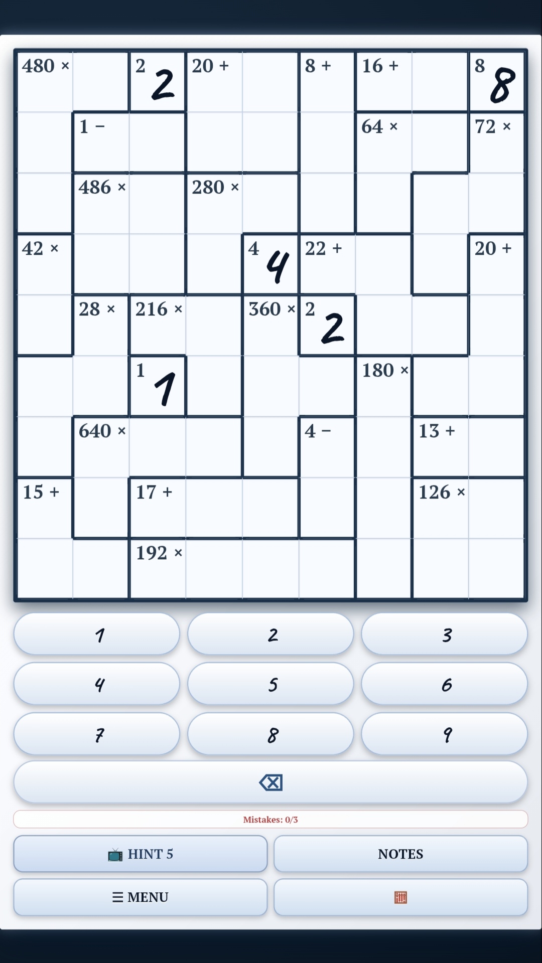 Calcudoku. Mathematical Sudoku screenshot 9