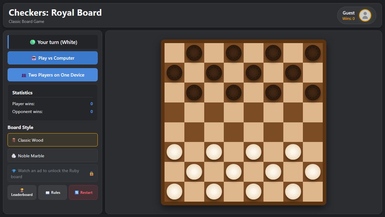 Checkers: Royal Board — screenshot 2
