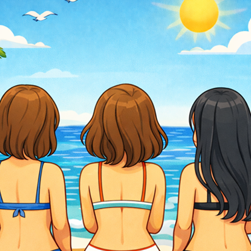Girls on the beach icon
