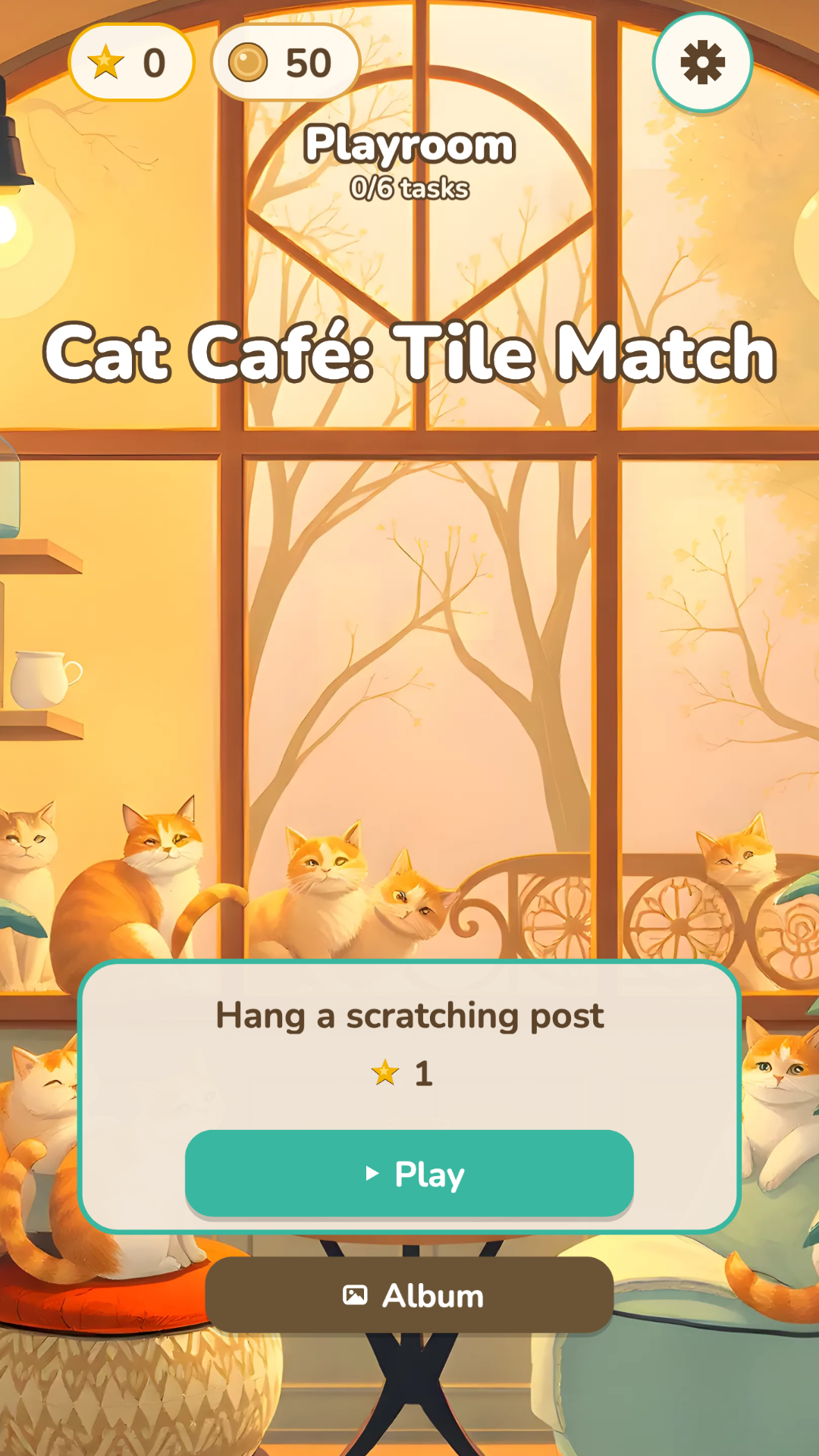 Cat Café: Tile Match screenshot 1