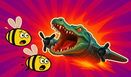 Save the Bombordilo Crocodile from the bees