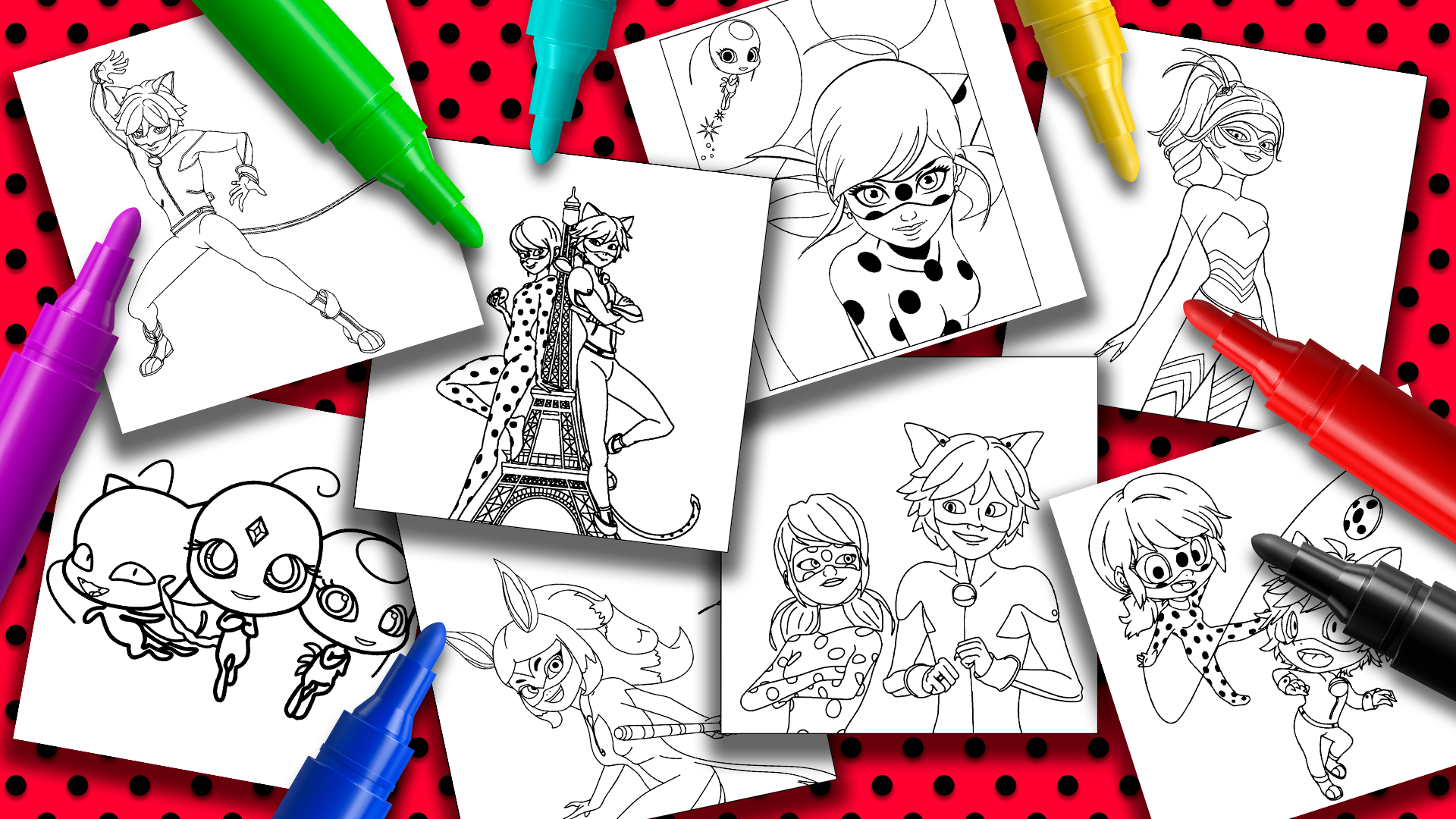 Lady Bug and Marinette Coloring Pages screenshot