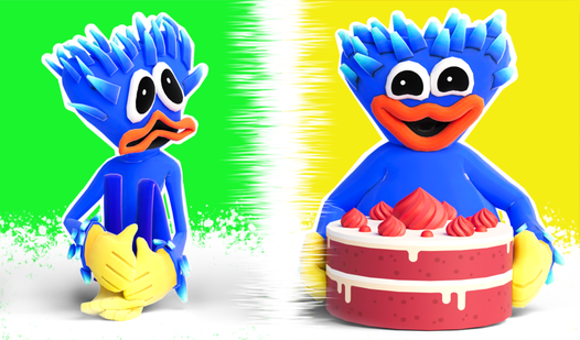 Feed Huggy Waggy some cake!  loading=