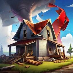 Tornado in city-poster