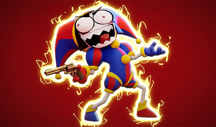 Pomni with a gun in The Amazing Digital Circus