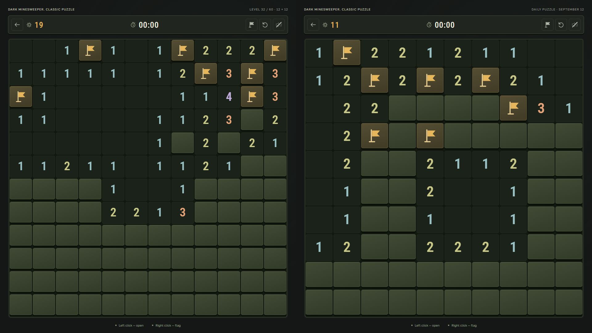 Dark Minesweeper. Classic puzzle — screenshot 2