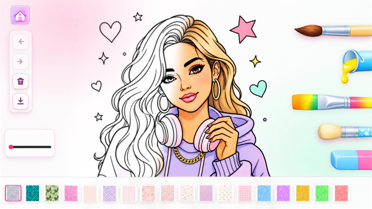 Pastel Color - Раскраска для девочек — screenshot 1