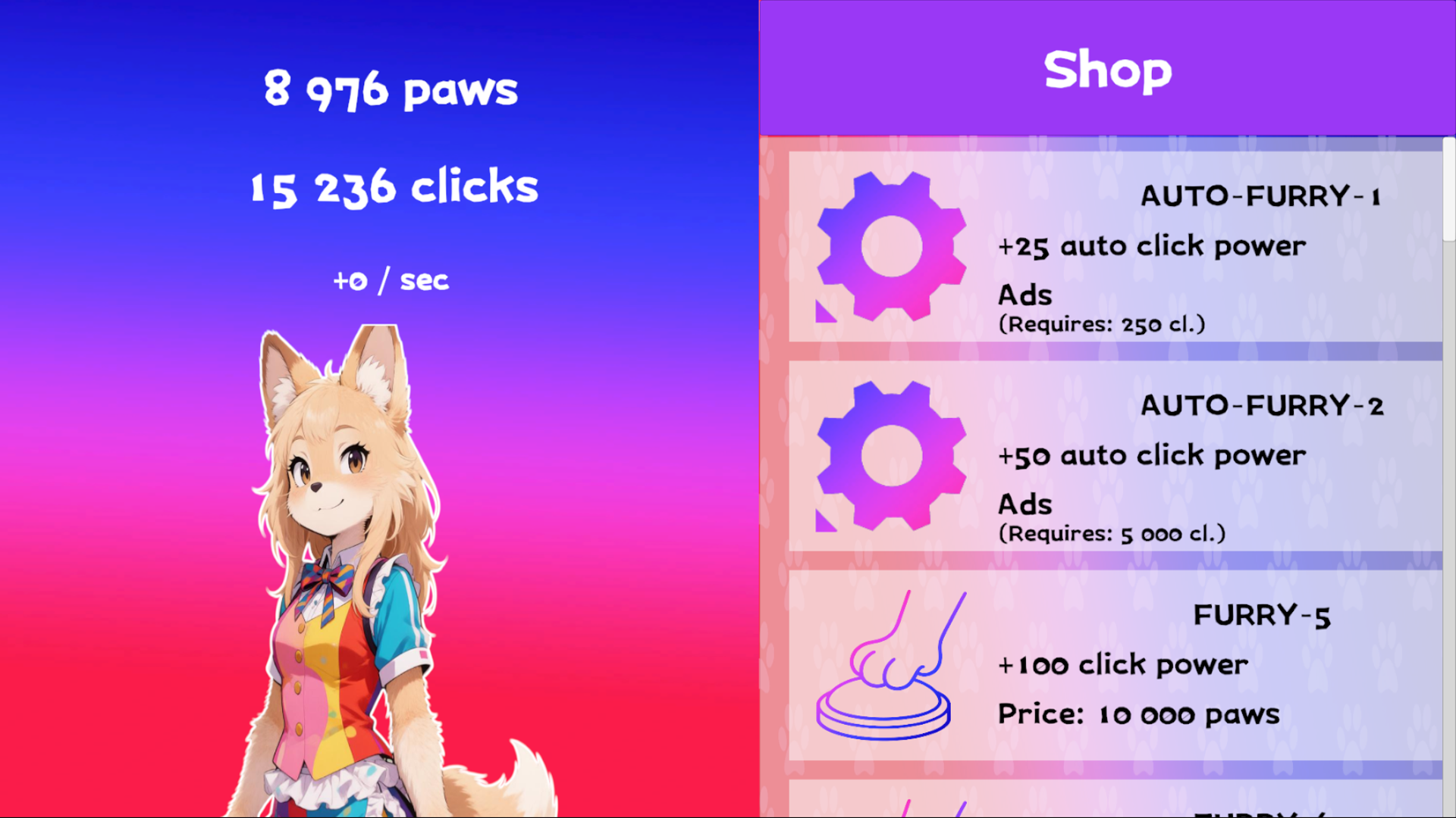 Furry Clicker — screenshot 3