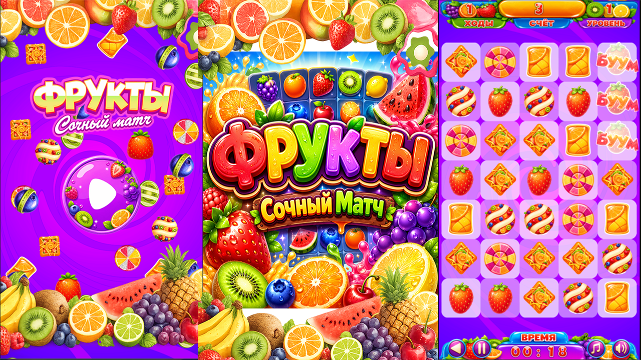 Фрукты. Сочный Матч — screenshot 1