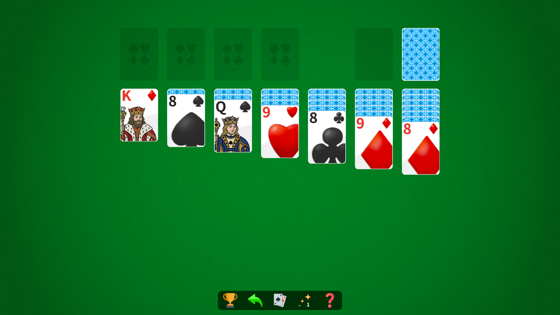 Пасьянс Косынка Крупные карты — screenshot 1