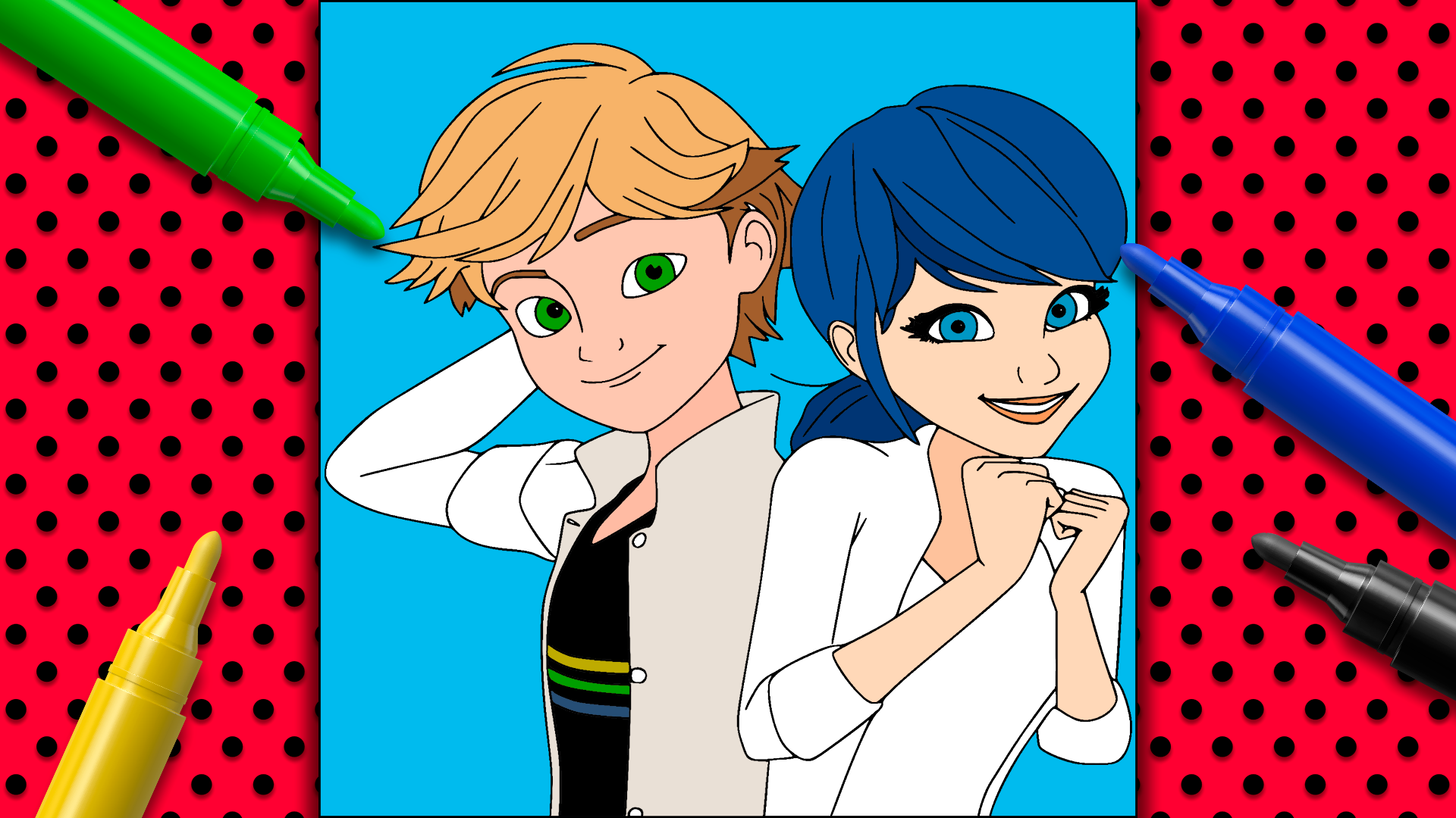 Lady Bug and Marinette Coloring Pages screenshot