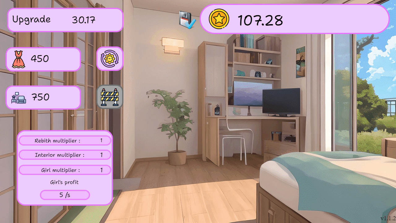 Clicker make anime girl work! screenshot