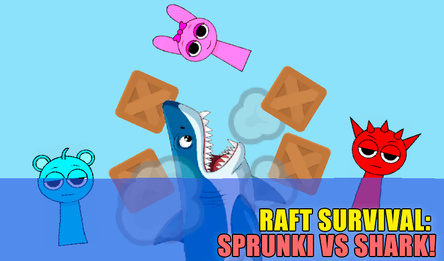 Raft Survival: Sprunki vs Shark!