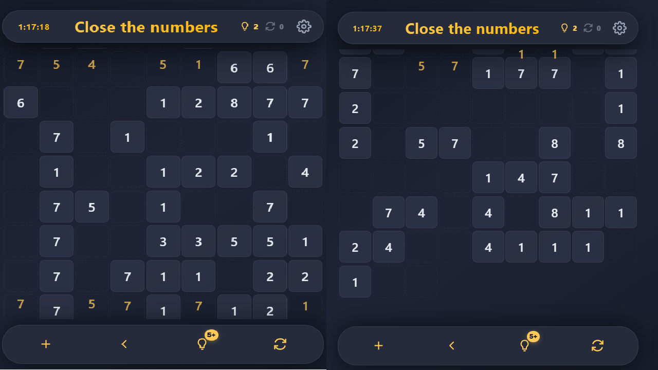 Close the numbers — screenshot 1