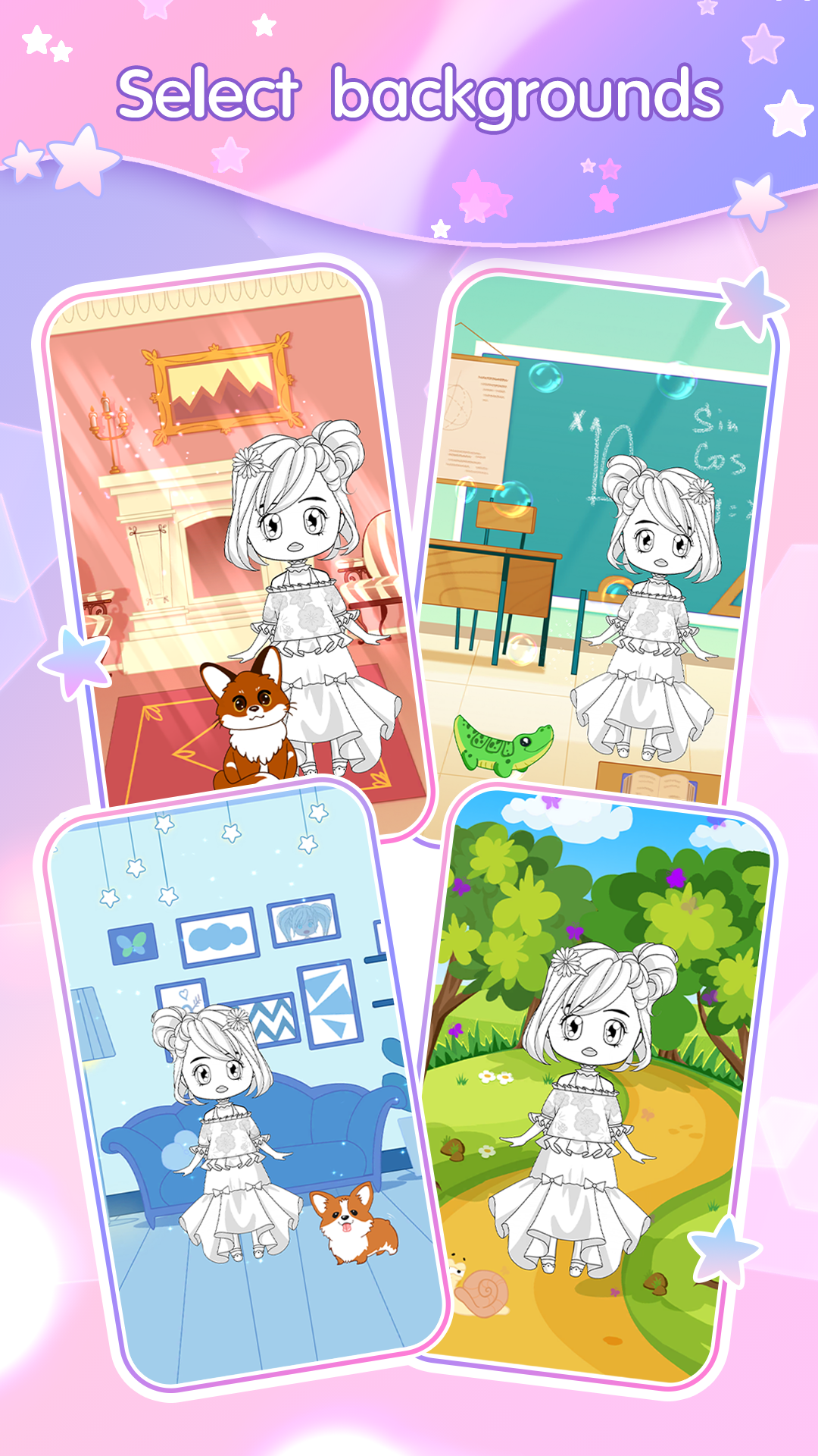 Chibi Dress Up & Coloring screenshot 11