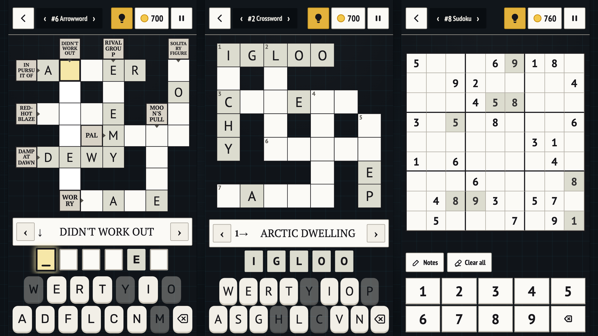 Crosswords on the Go: Scanwords, Sudoku, Fillwords screenshot 1