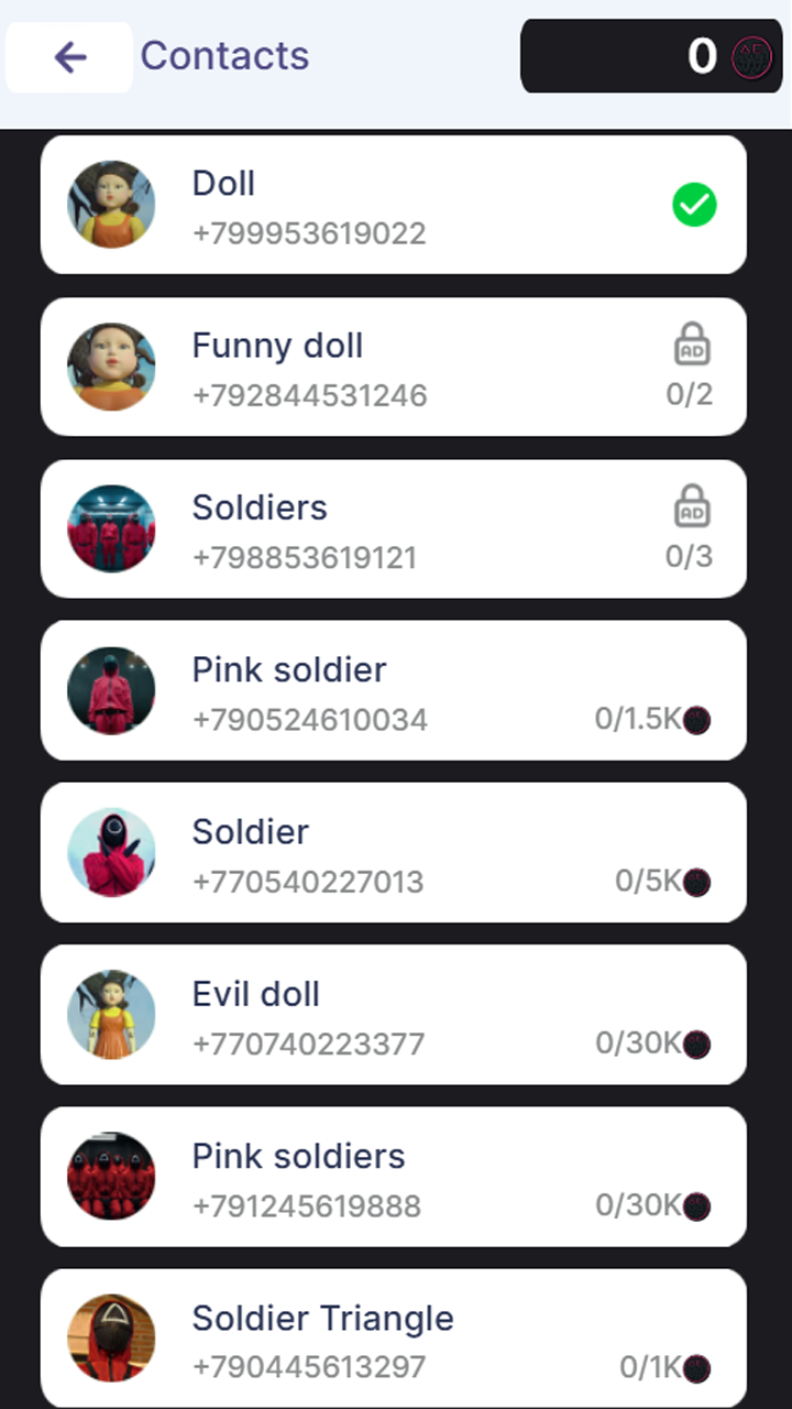 Squid Calls Game: Chat Prank, Video Call, Live screenshot 6