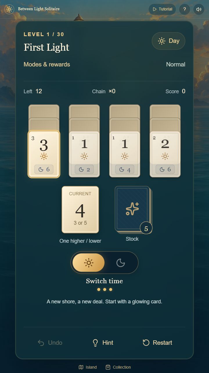 Between Light Solitaire screenshot 3