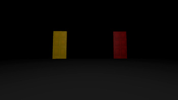 Yellow door, red door. Horror.