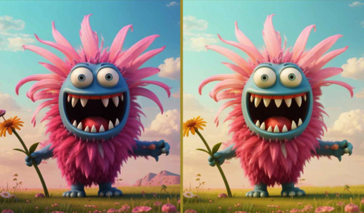 Cute and creepy monsters. Find the difference!