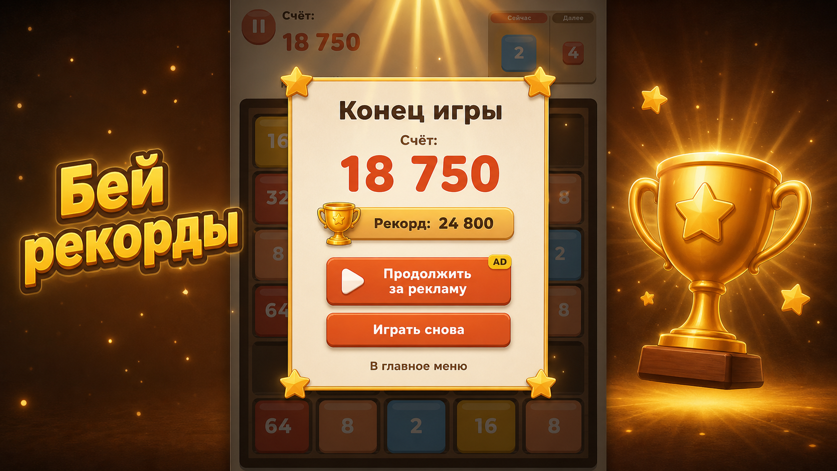 Числопад Drop Merge! — screenshot 2