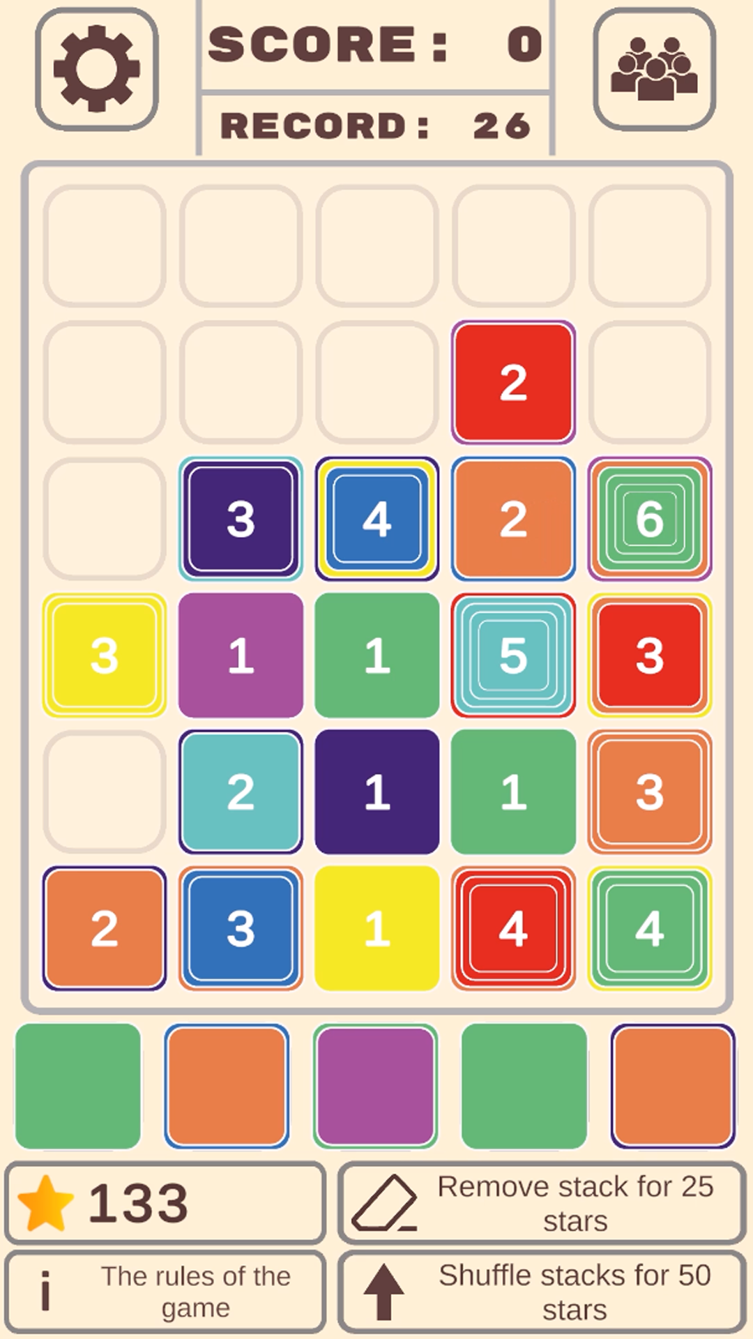 Colored tiles : stacks of colored tiles screenshot 5