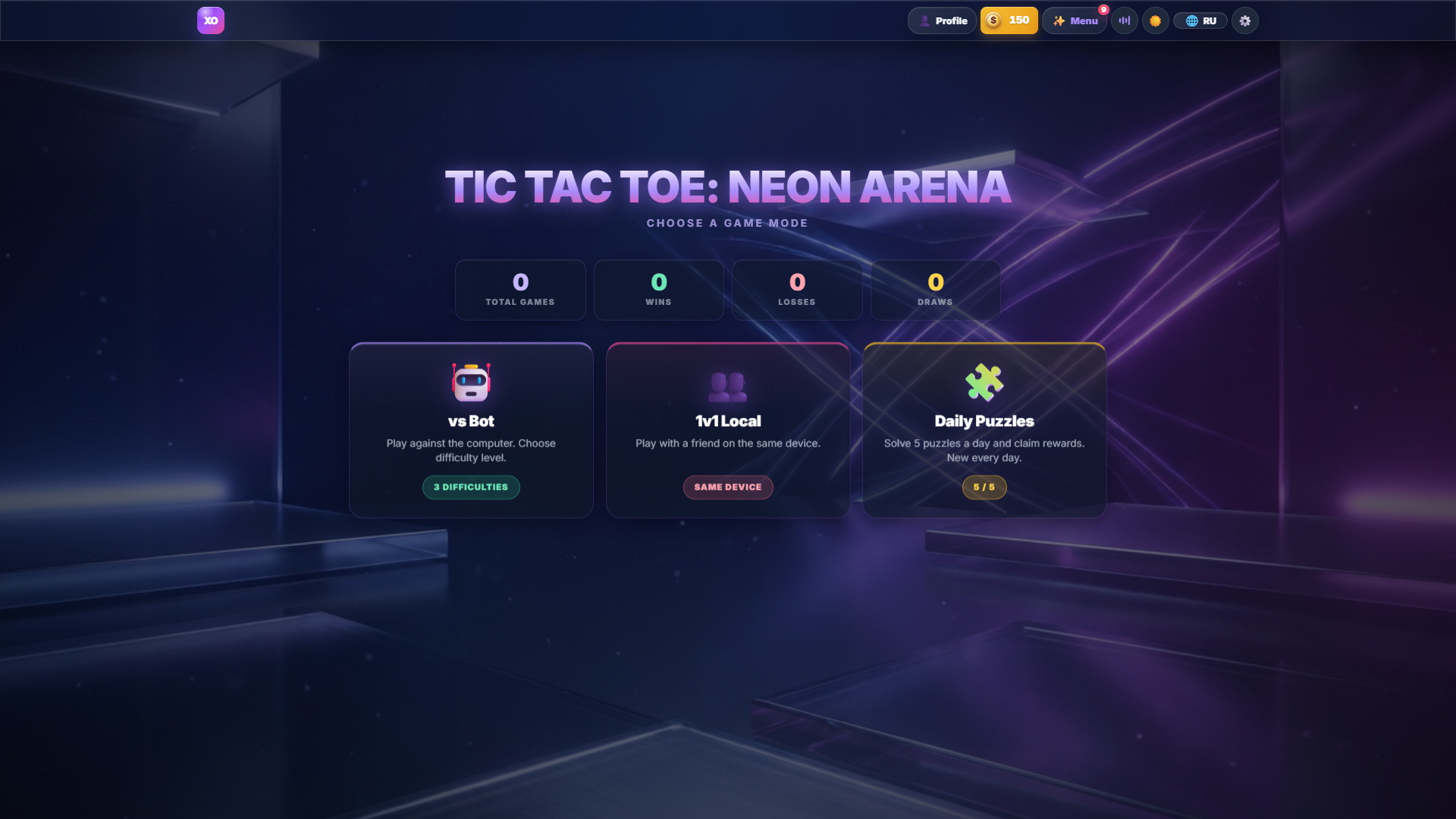 Tic Tac Toe: Neon Arena — screenshot 1