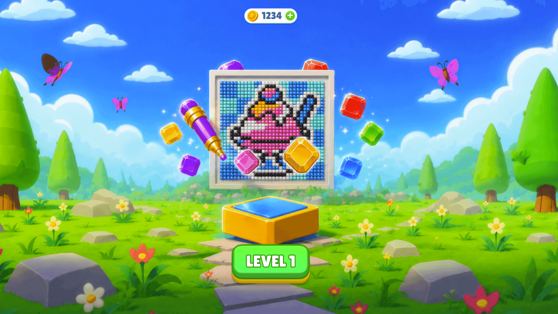 Jewel Pixel Art : Sort Puzzle — screenshot 1