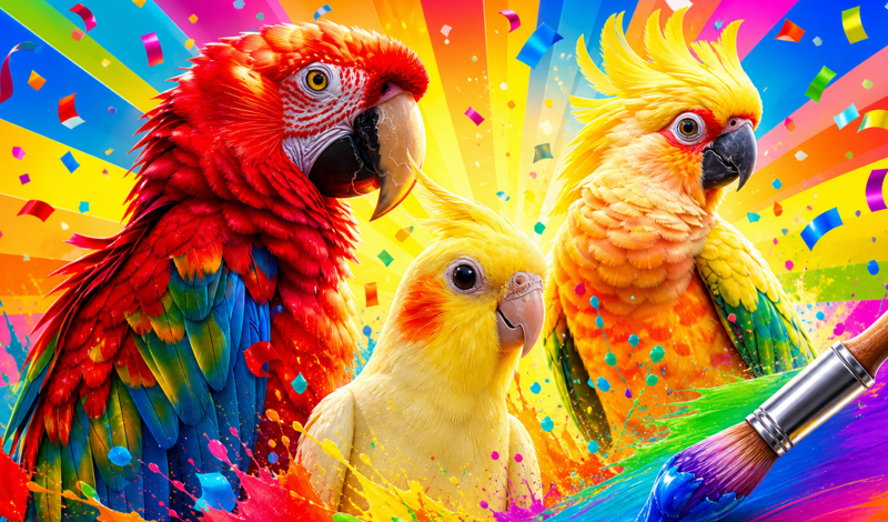 Colorful Parrots: Color by Number game cover