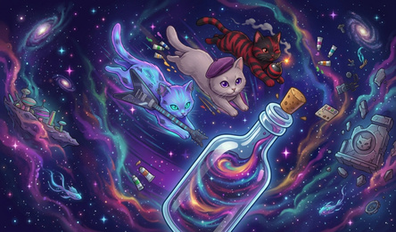Cats in a bottle