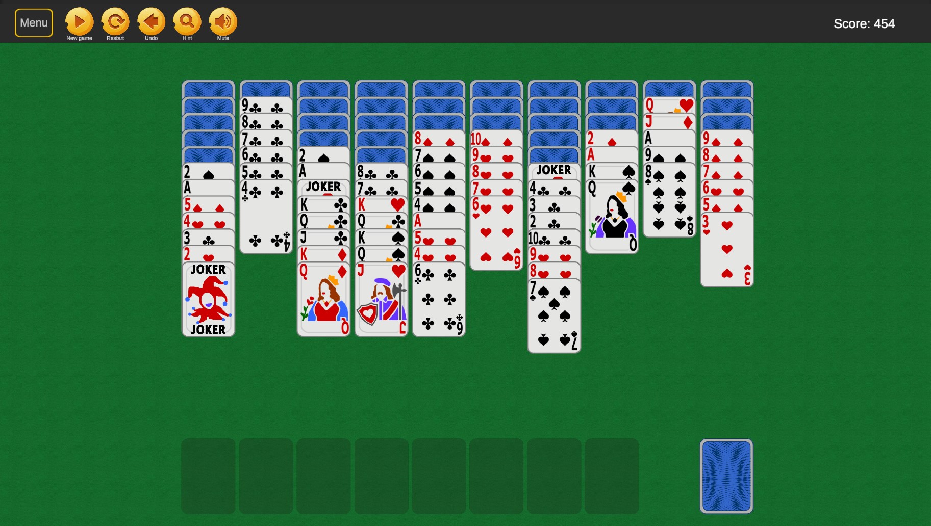 Spider and Joker Solitaire (1, 2, 4 suits) — screenshot 8
