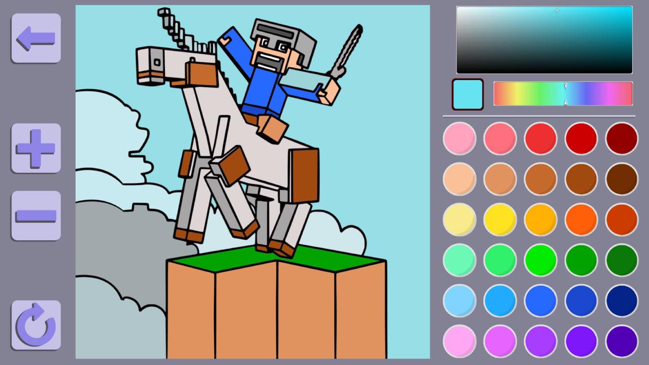 Colouring book Minecraft world screenshot