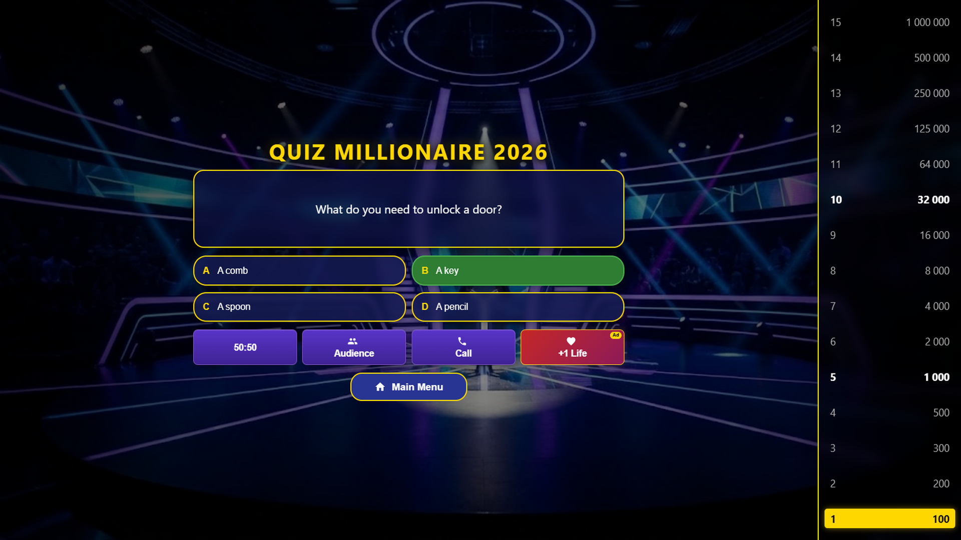 Quiz Millionaire 2026 — screenshot 4